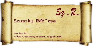 Szuszky Rózsa névjegykártya