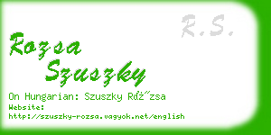 rozsa szuszky business card